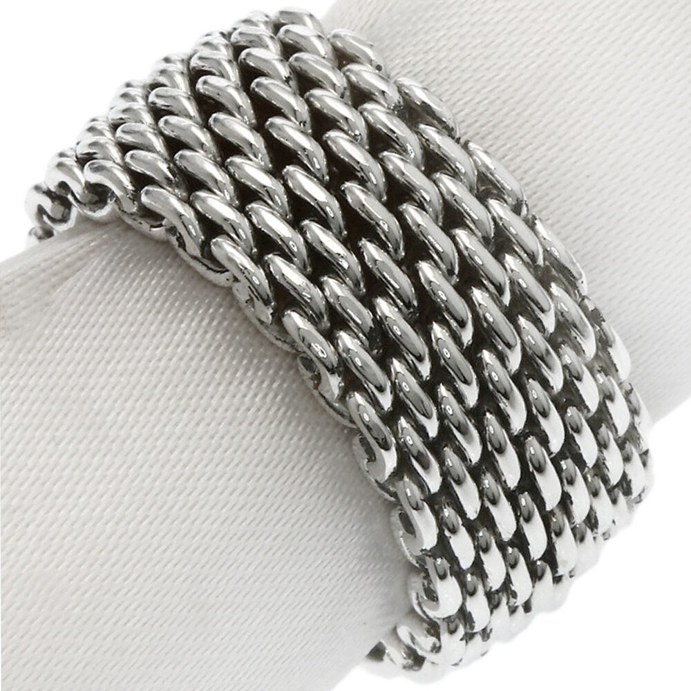 Tiffany & Co. Somerset Mesh Ring, Silver, Women's.